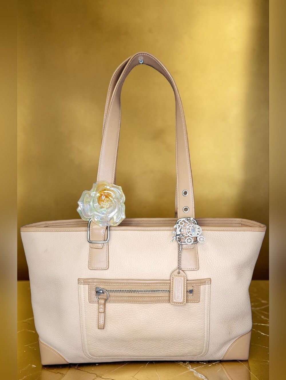Coach Hampton Pebbled Leather Tote (Style No. 4465) - Picture 13 of 14